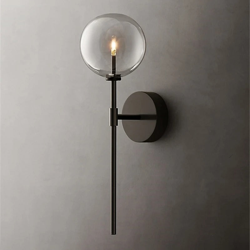 Hillevi - Retro Clear Glass Wall Lamp