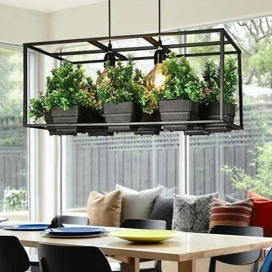 Hemma -  Iron Garden Planter Light Chandelier