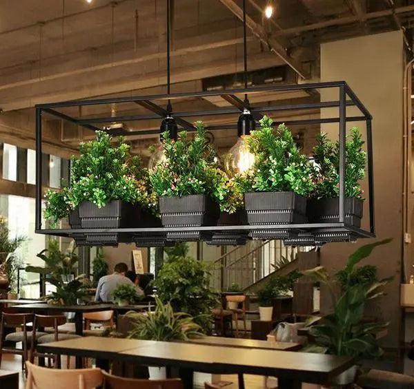 Hemma -  Iron Garden Planter Light Chandelier