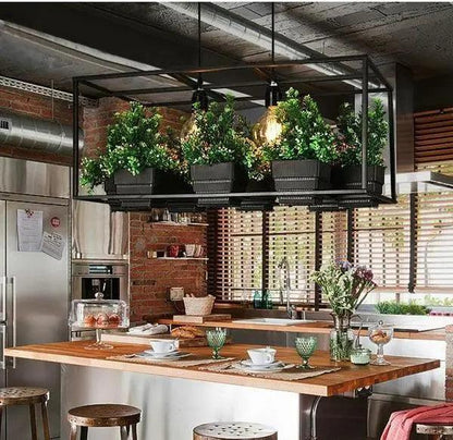 Hemma -  Iron Garden Planter Light Chandelier