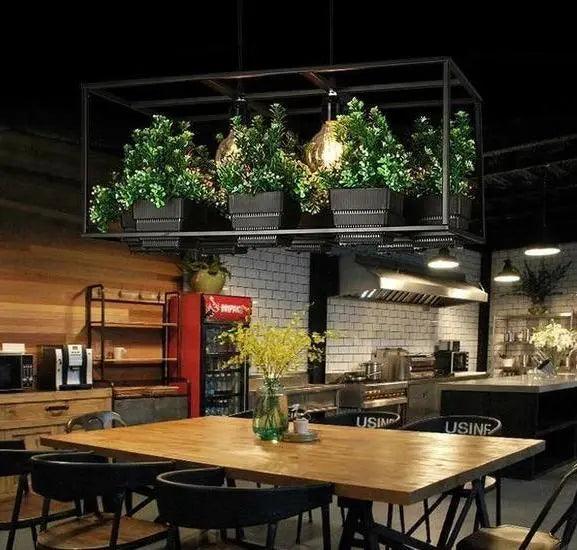 Hemma -  Iron Garden Planter Light Chandelier