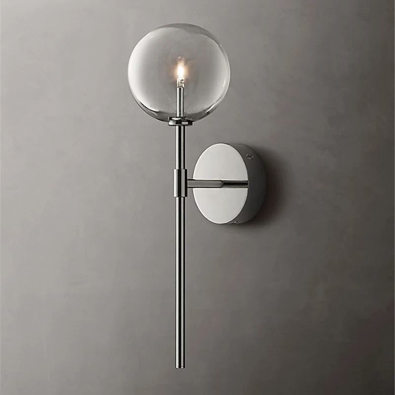 Hillevi - Retro Clear Glass Wall Lamp